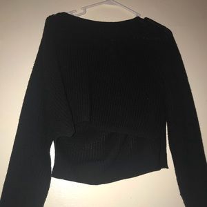Black Knit Crop Top